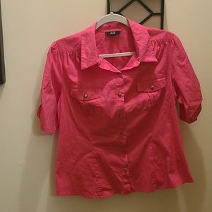 AGB Pink Button Down Blouse
